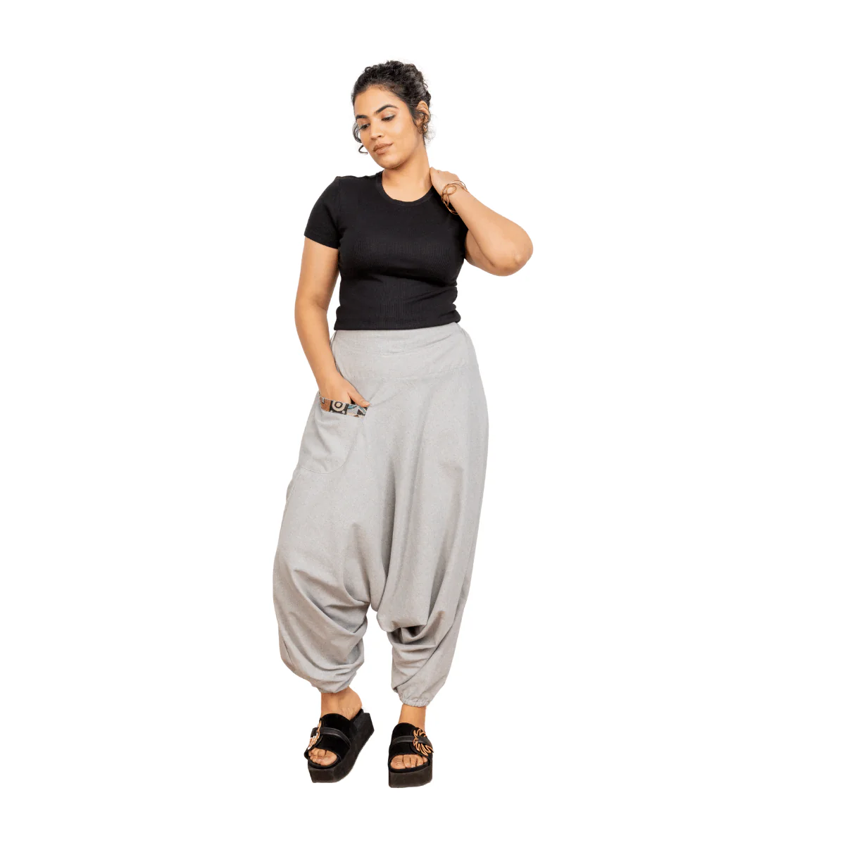 Women's Aladdin Harem Yoga Pants | Melange Grey - Image 6