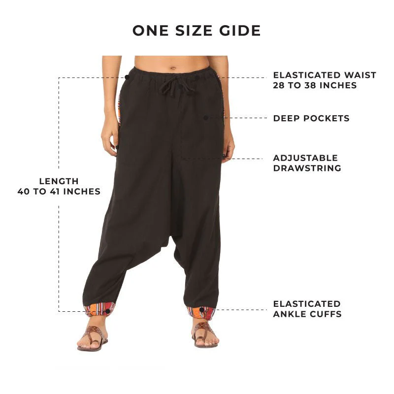 Women's Designer Harem Pants | Black | Fits Waist Size 28" to 36" - Image 10
