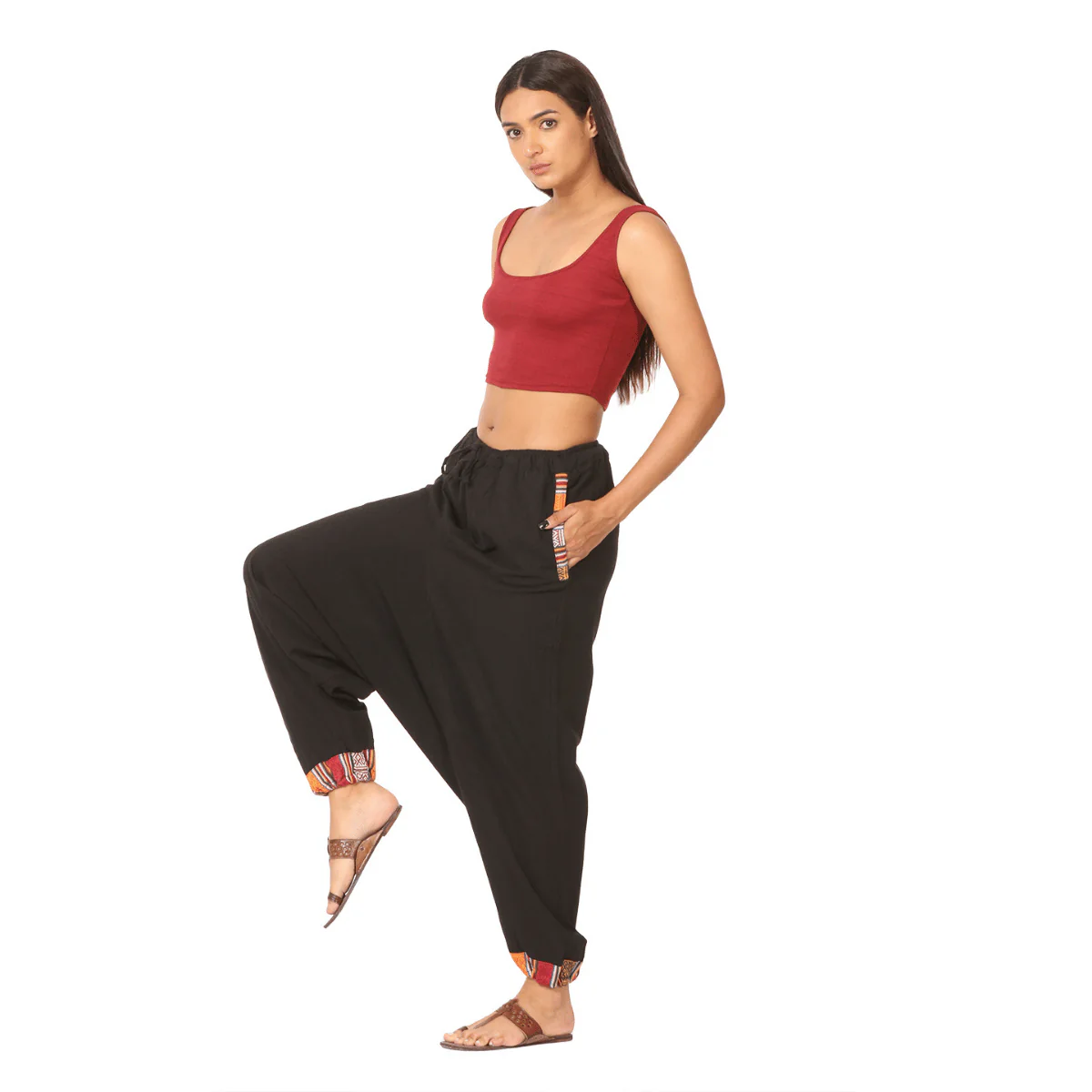Women's Designer Harem Pants | Black | Fits Waist Size 28" to 36" - Image 8