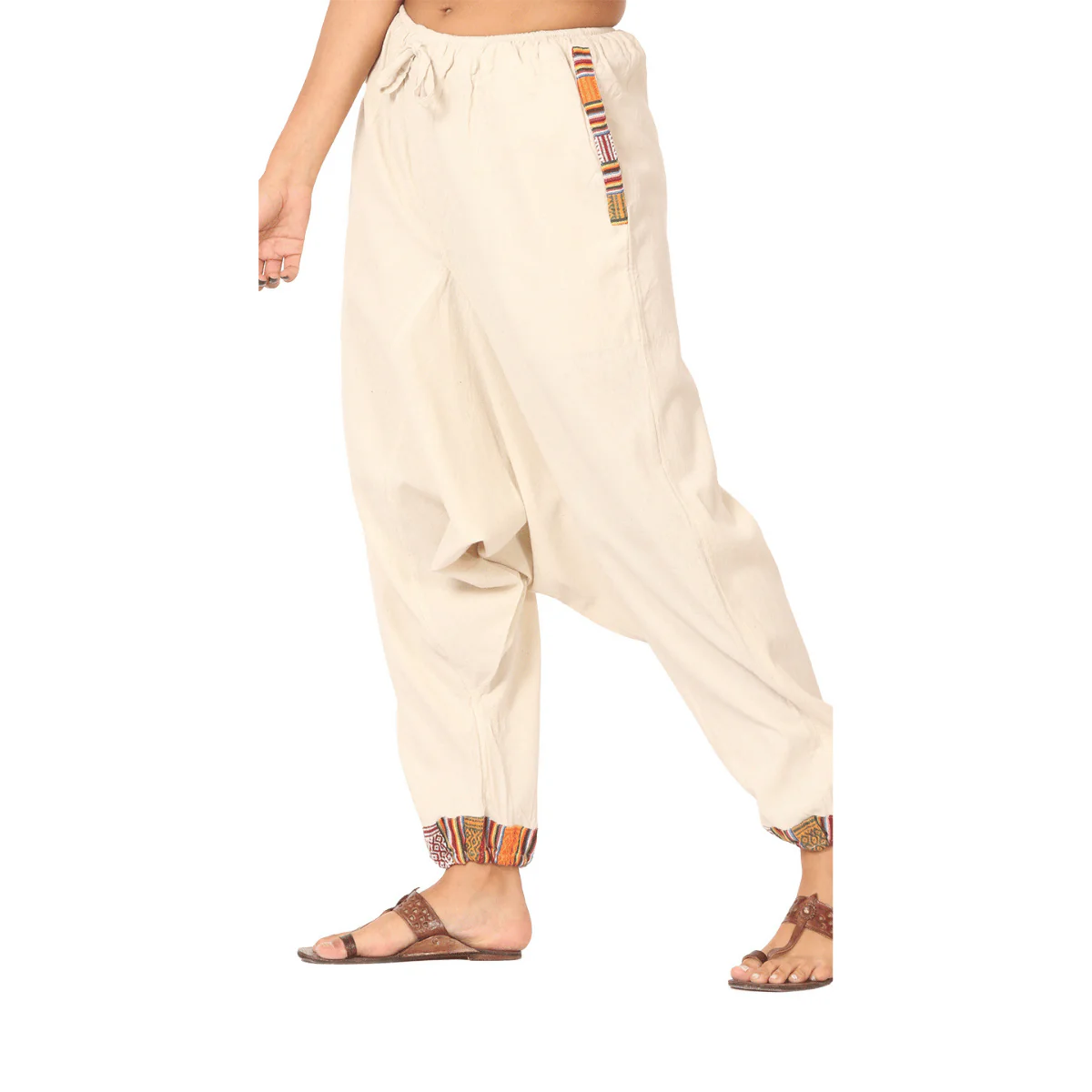Women's Designer Harem Pants | Cream | Fits Waist Size 28" to 36" - Image 5