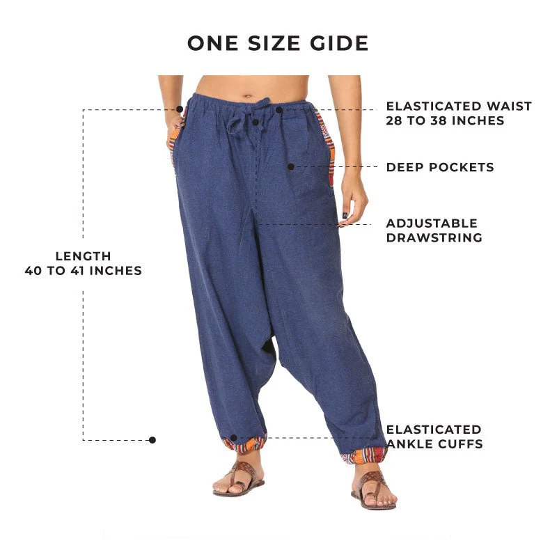 Women's Harem Pants | Dark Blue | Fits Waist Size 28" to 36" - Image 10