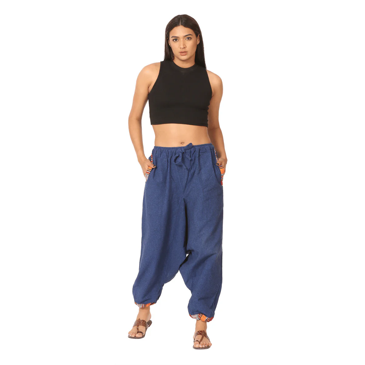 Women's Harem Pants | Dark Blue | Fits Waist Size 28" to 36" - Image 14