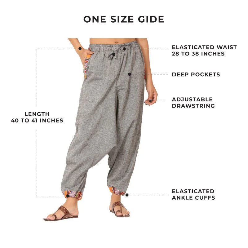 Women's Designer Harem Pants | Grey | Fits Waist Size 28" to 36" - Image 3