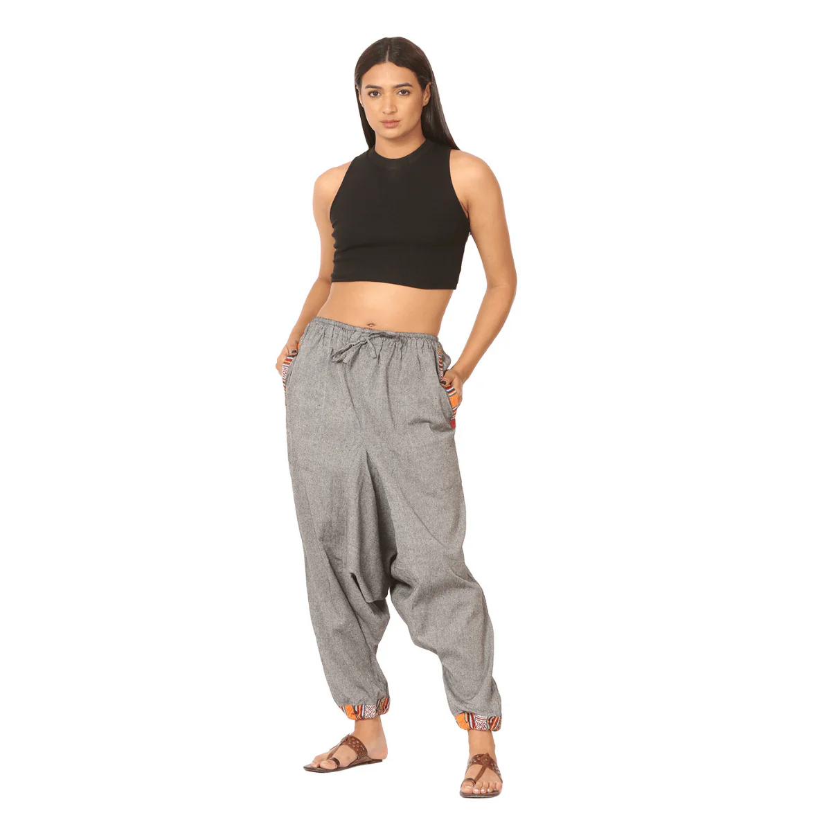 Women's Designer Harem Pants | Grey | Fits Waist Size 28" to 36" - Image 7