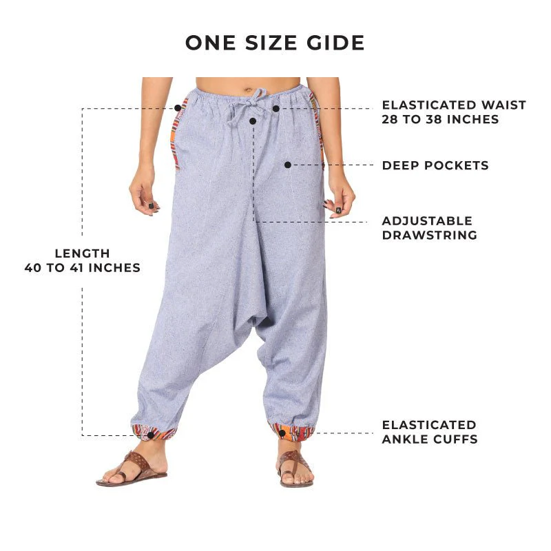 Women's Harem Pants | Lavender Blue | Fits Waist Size 28" to 36" - Image 10
