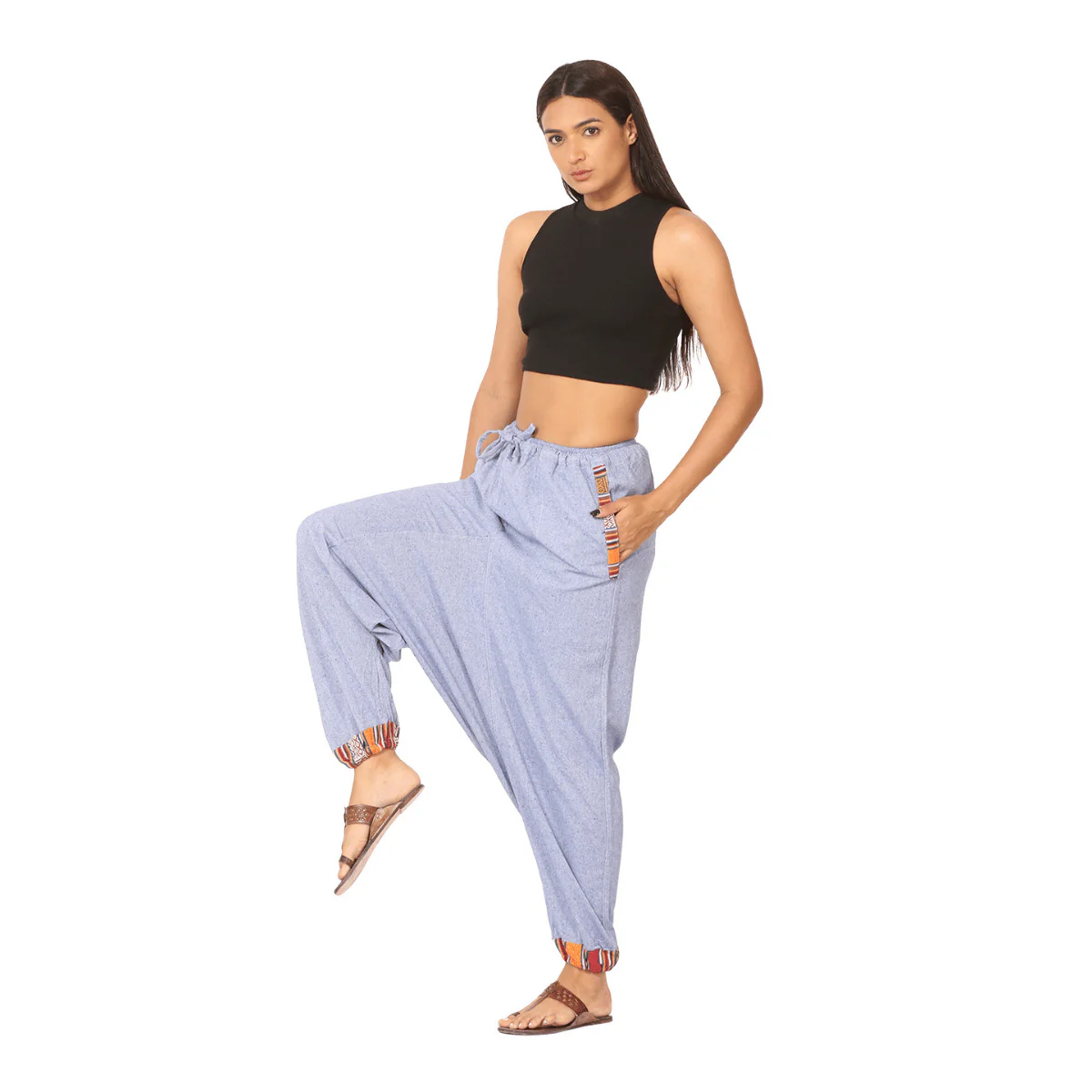 Women's Harem Pants | Lavender Blue | Fits Waist Size 28" to 36" - Image 2