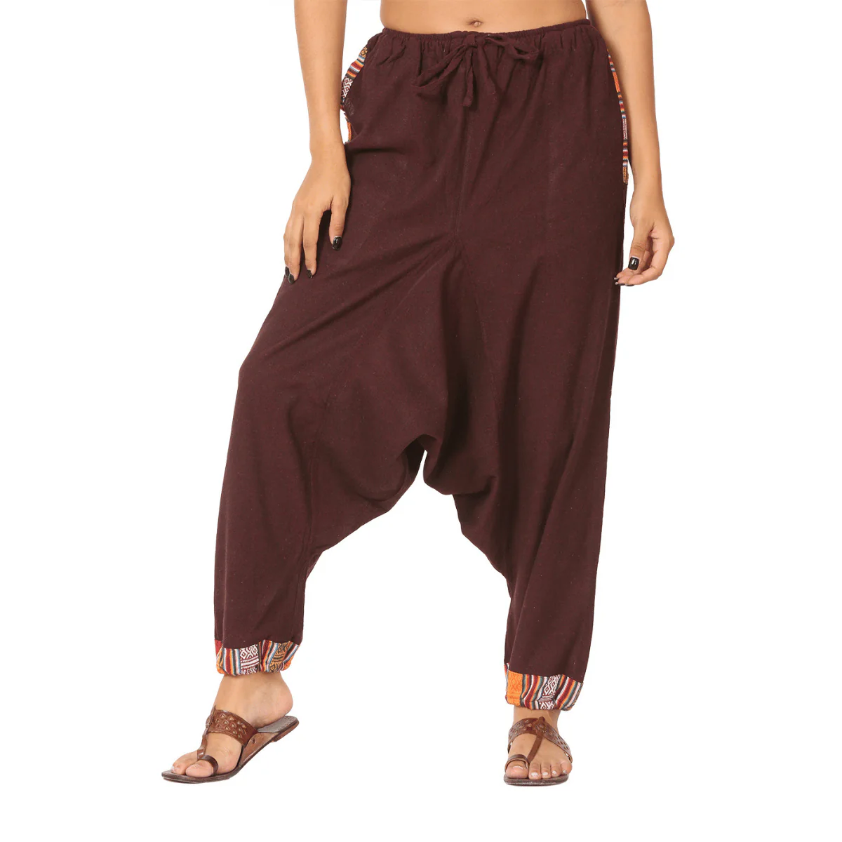 Women's Designer Harem Pants | Maroon | Fits Waist Size 28" to 36"
