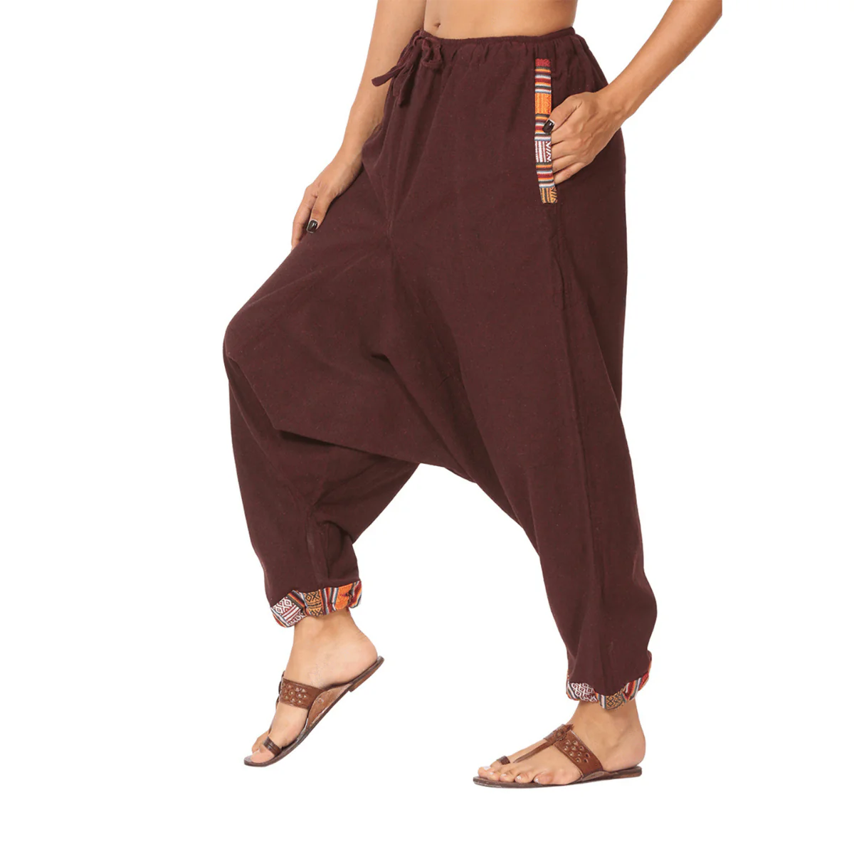 Women's Designer Harem Pants | Maroon | Fits Waist Size 28" to 36" - Image 12