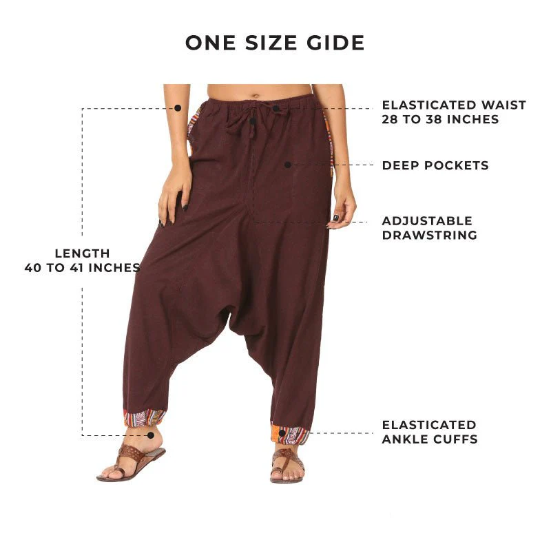 Women's Designer Harem Pants | Maroon | Fits Waist Size 28" to 36" - Image 3