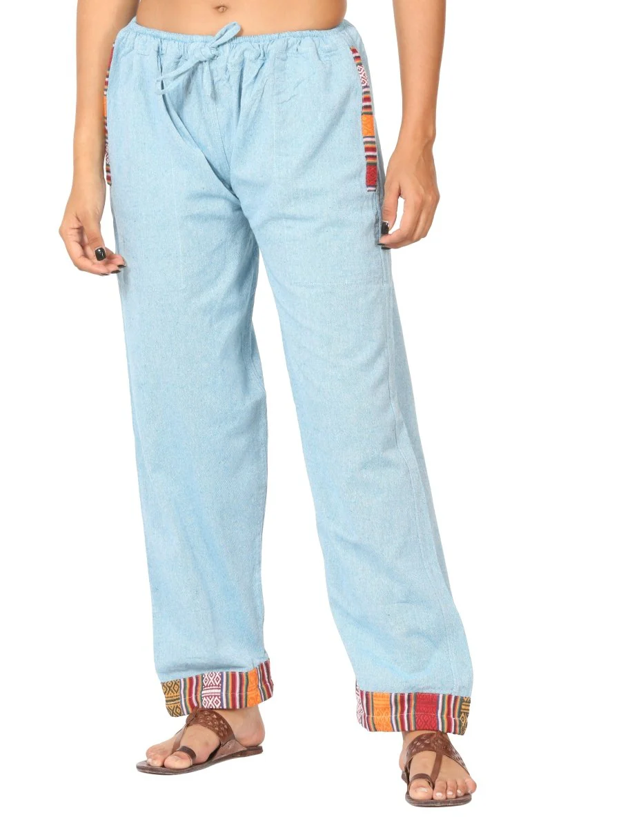 Women's Lounge Pants | Sky Blue | Fits Waist Size 28" to 36" - Image 4