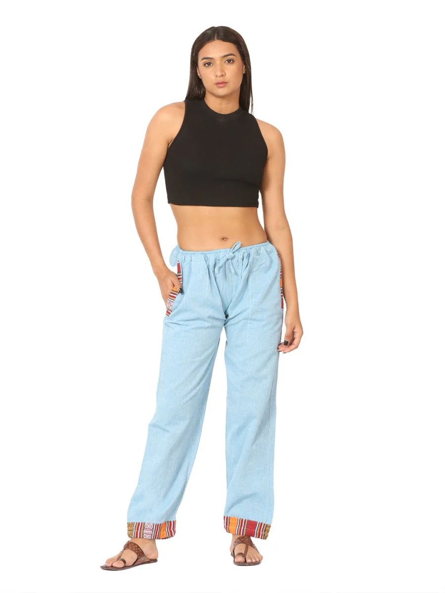 Women's Lounge Pants | Sky Blue | Fits Waist Size 28" to 36" - Image 5