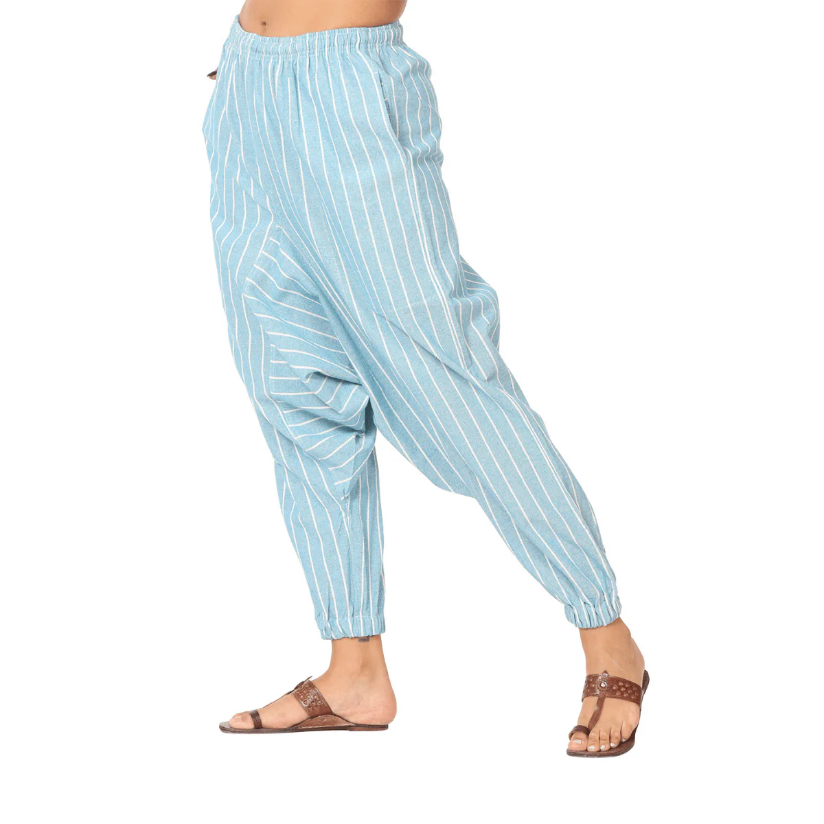 Women's Harem Pant | Blue Stripes | Fits Waist Size 28" to 36" - Image 9