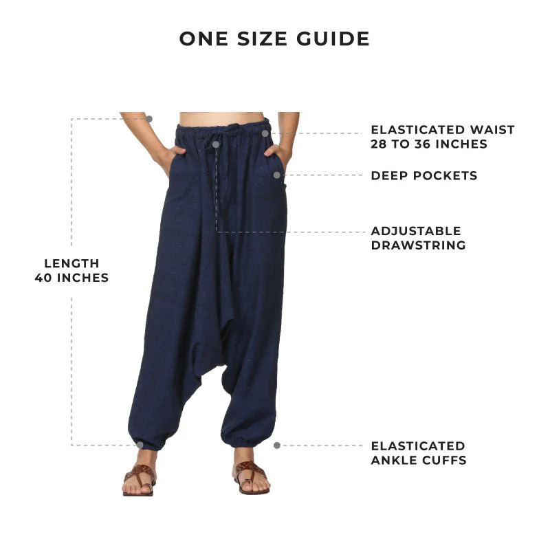 Women's Harem Pant | Dark Blue | Fits Waist Size 28" to 36" - Image 3
