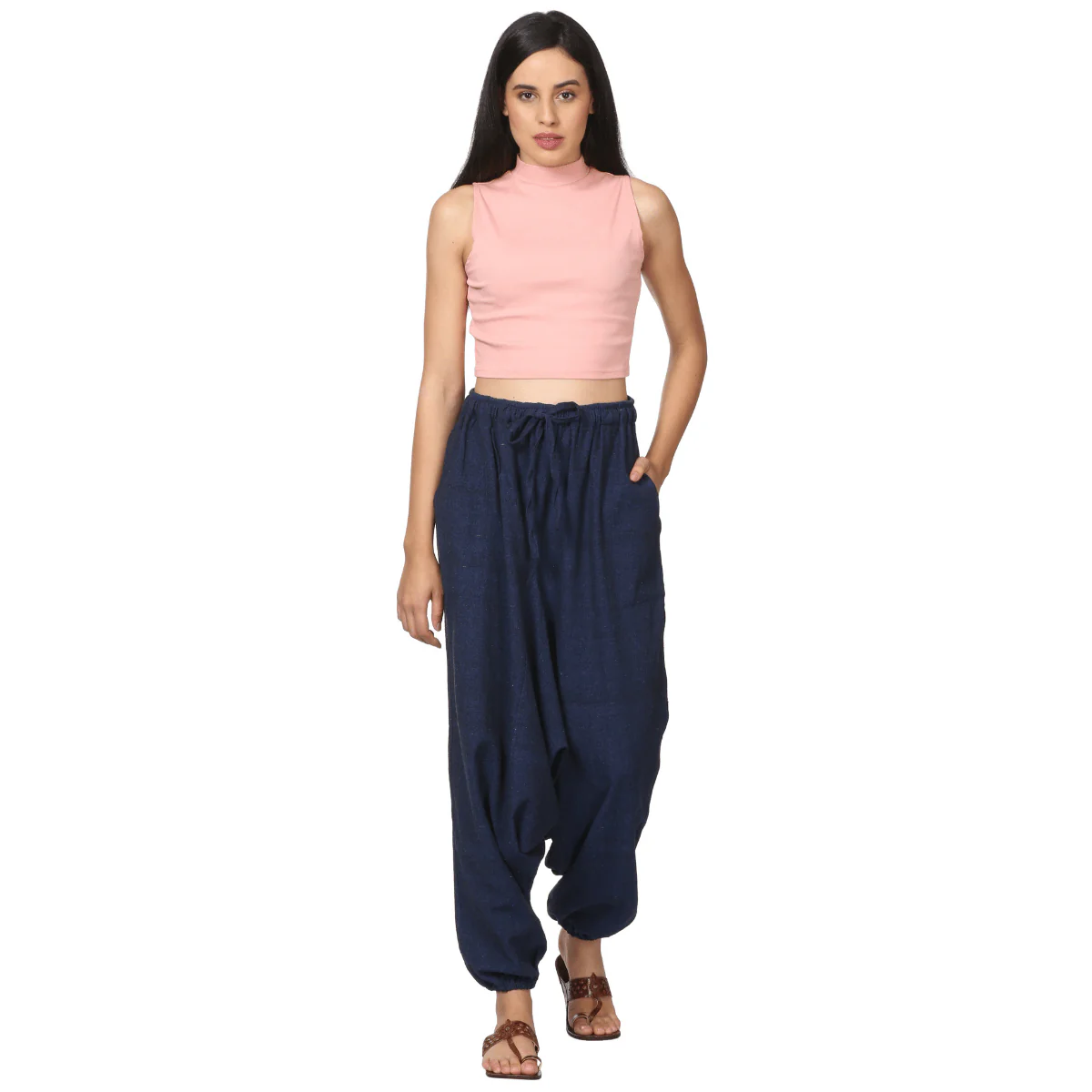 Women's Harem Pant | Dark Blue | Fits Waist Size 28" to 36" - Image 5