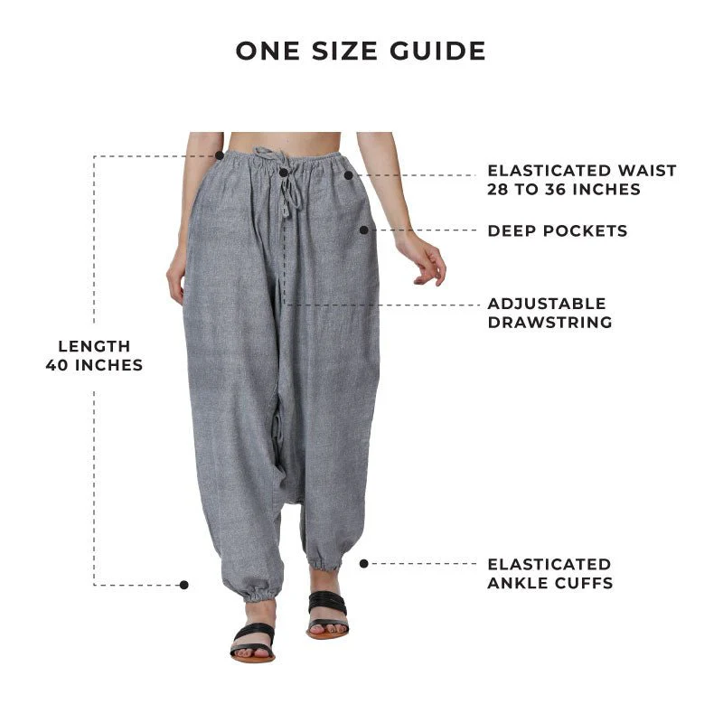 Women's Harem Pant | Grey | Fits Waist Size 28" to 36" - Image 3