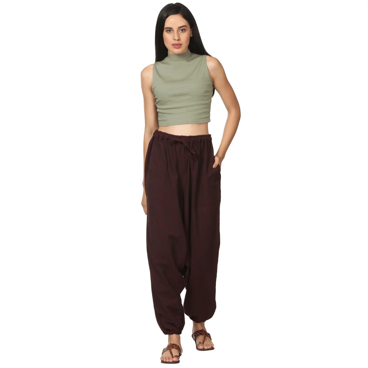 Women's Harem Pant | Maroon | Fits Waist Size 28" to 36" - Image 5