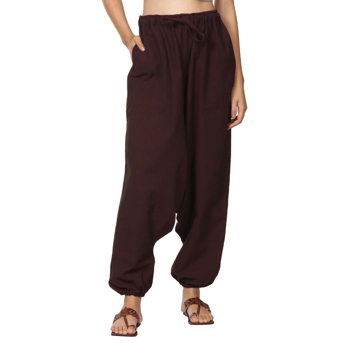 Women's Harem Pant | Maroon | Fits Waist Size 28" to 36" - Image 6
