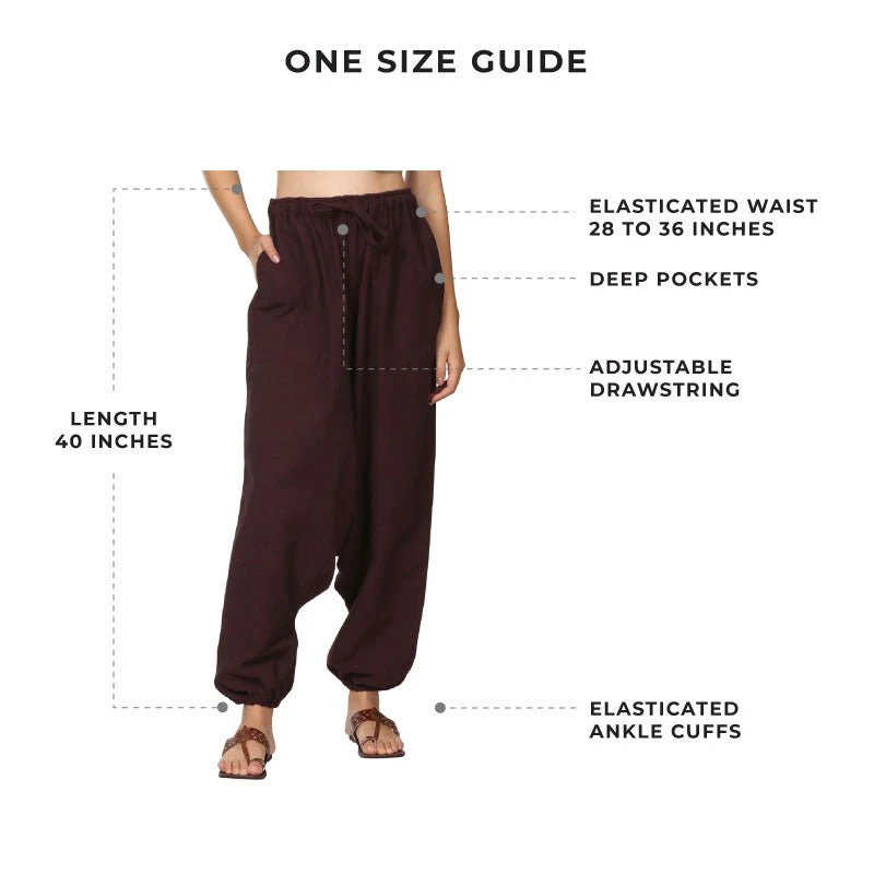 Women's Harem Pant | Maroon | Fits Waist Size 28" to 36" - Image 8