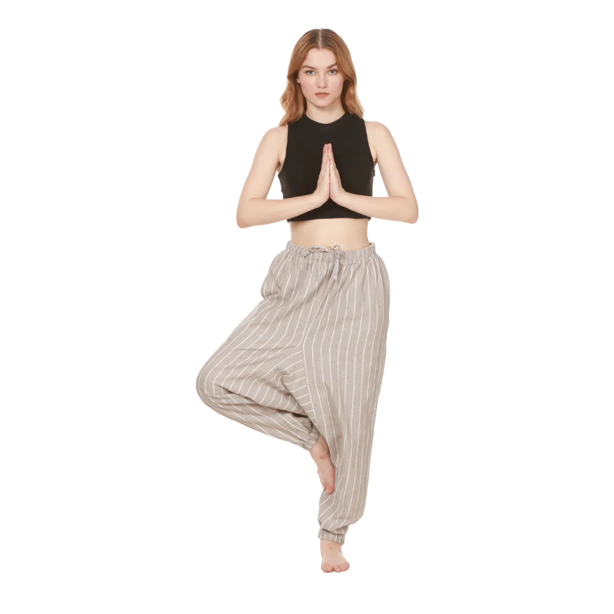 Women's Harem Pant | Grey Stripes | Fits Waist Size 28" to 36" - Image 6