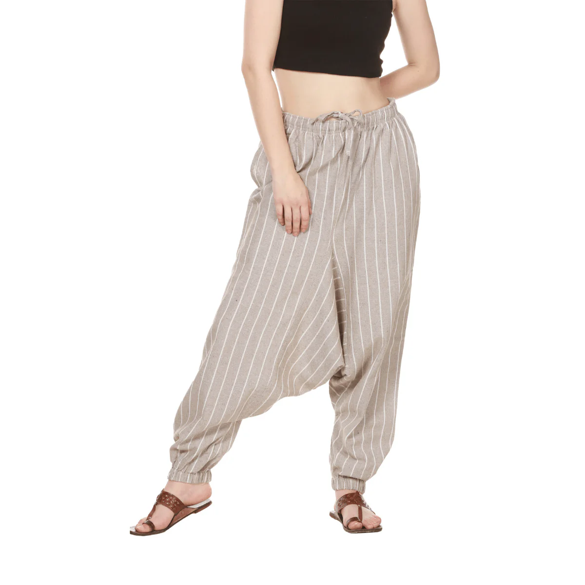 Women's Harem Pant | Grey Stripes | Fits Waist Size 28" to 36" - Image 7