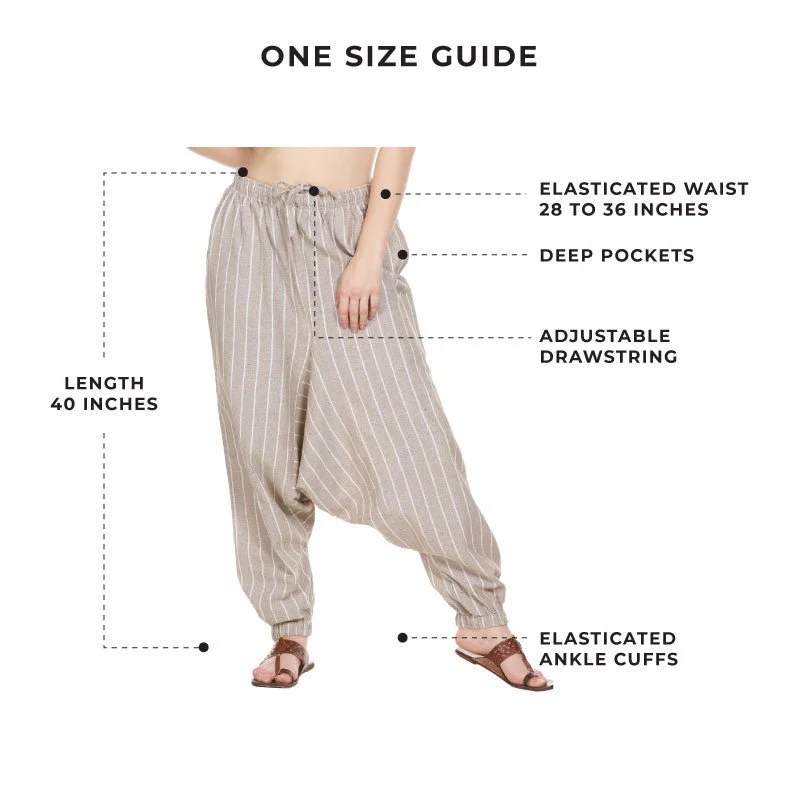 Women's Harem Pant | Grey Stripes | Fits Waist Size 28" to 36" - Image 9