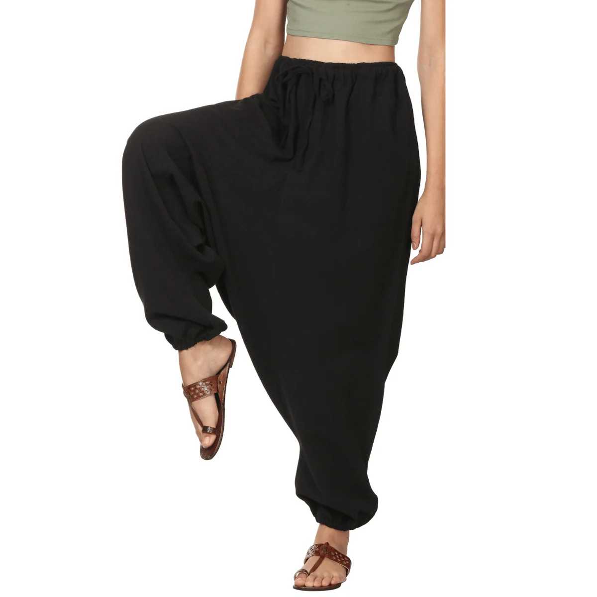 Women's Harem Yoga Pant | Black | Fits Waist Size 28" to 38" - Image 10
