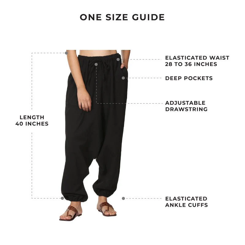 Women's Harem Yoga Pant | Black | Fits Waist Size 28" to 38" - Image 9