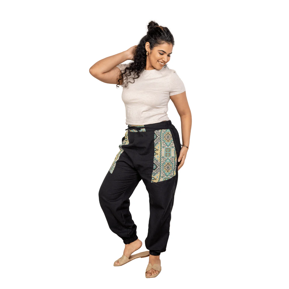 Women's Joggers | Black Pocket Patch | Fits Waist Sizes 30” to 38” - Image 10
