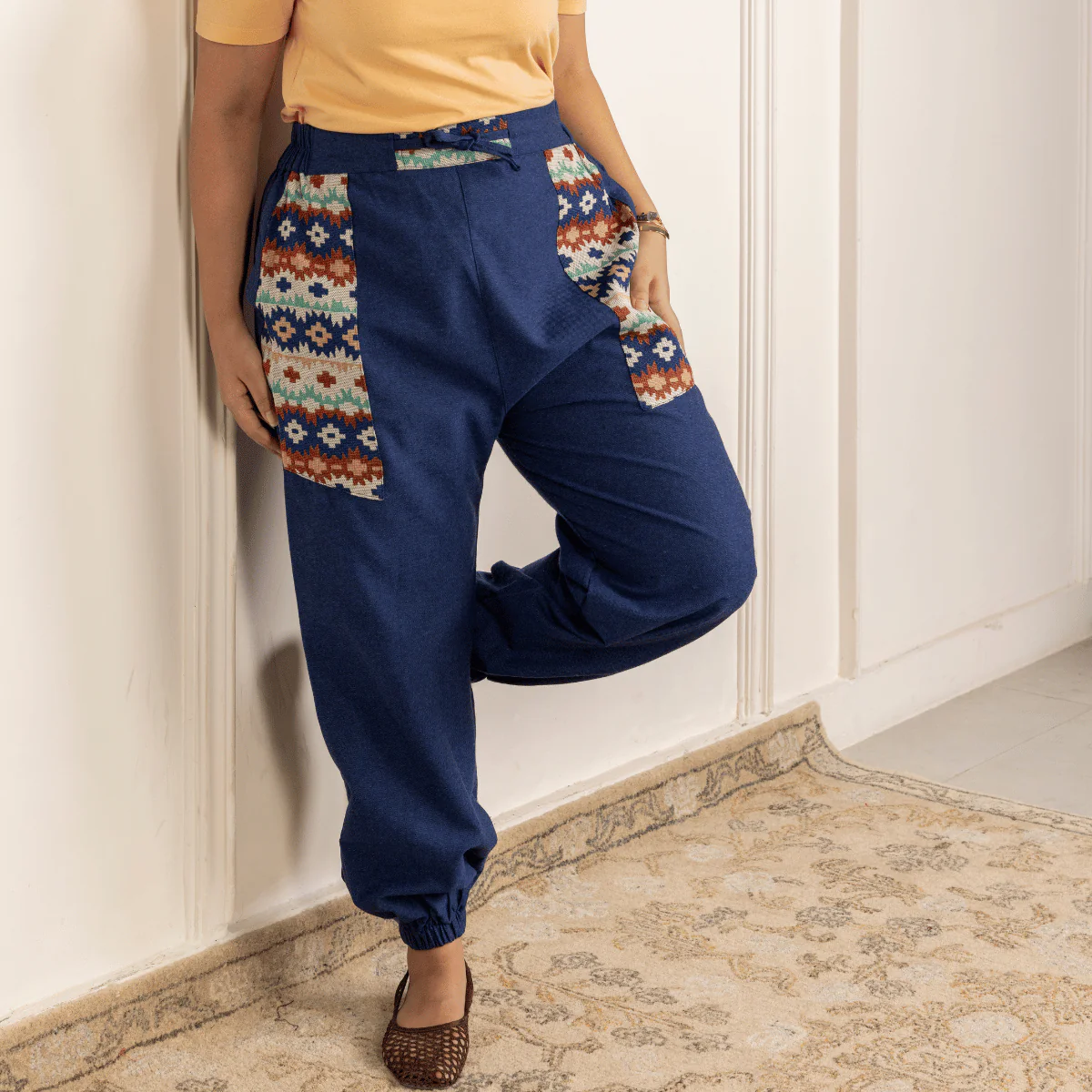 Women's Joggers | Dark Blue Pocket Patch | Fits Waist Sizes 30” to 38” - Image 2