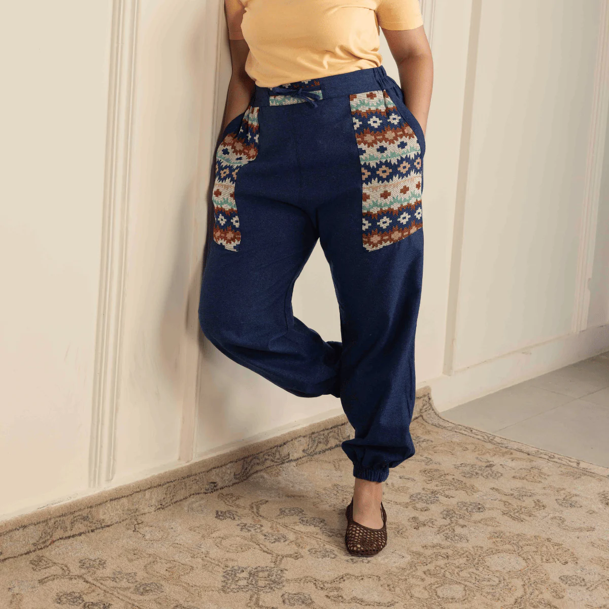 Women's Joggers | Dark Blue Pocket Patch | Fits Waist Sizes 30” to 38” - Image 4