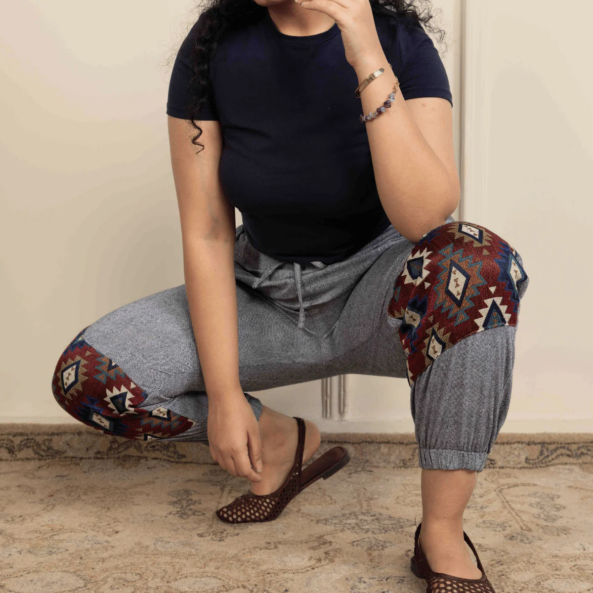 Women's Joggers | Patterned Patchwork | Fits Waist Sizes 30" to 38' - Image 2