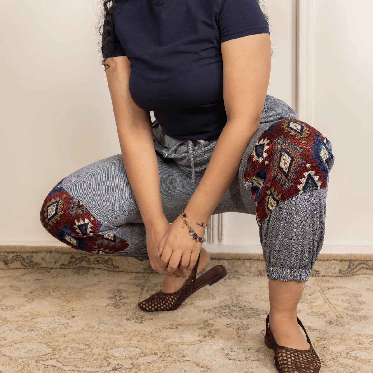 Women's Joggers | Patterned Patchwork | Fits Waist Sizes 30" to 38' - Image 4