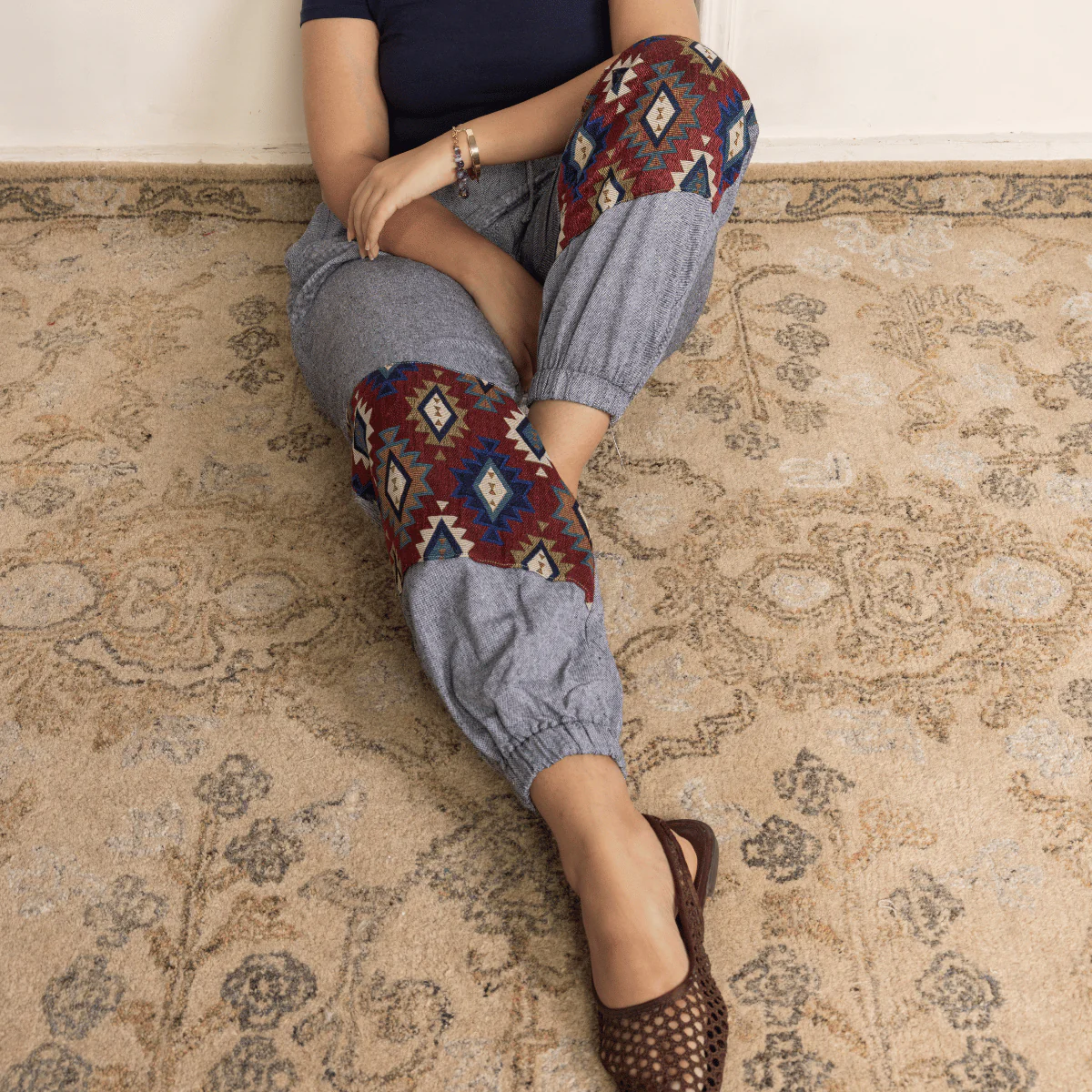 Women's Joggers | Patterned Patchwork | Fits Waist Sizes 30" to 38' - Image 5