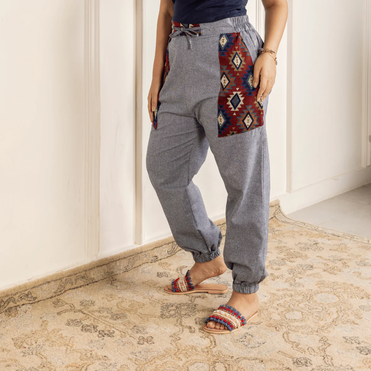 Women's Joggers | Grey Pocket Patch | Fits Waist Sizes 30” to 38”