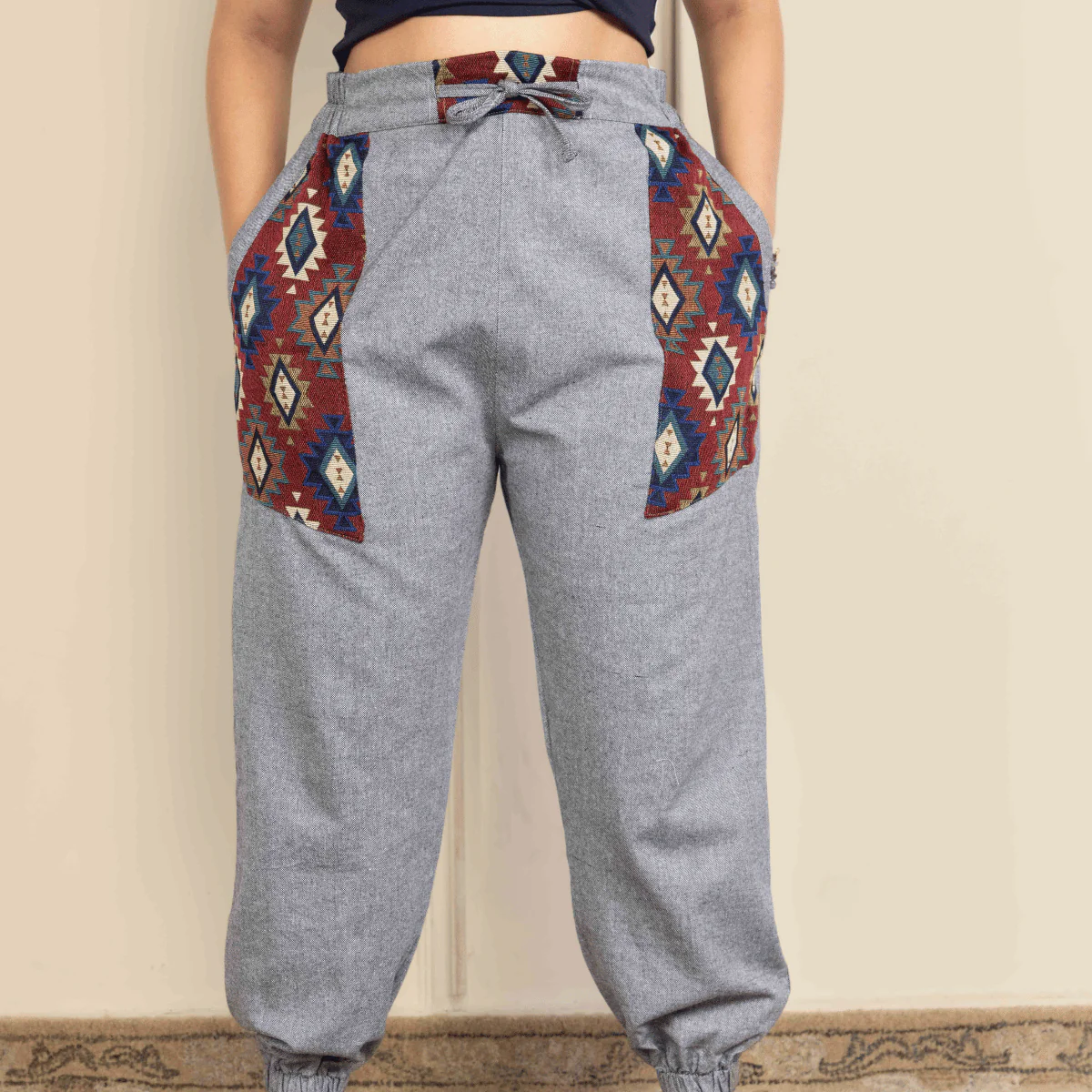 Women's Joggers | Grey Pocket Patch | Fits Waist Sizes 30” to 38” - Image 2