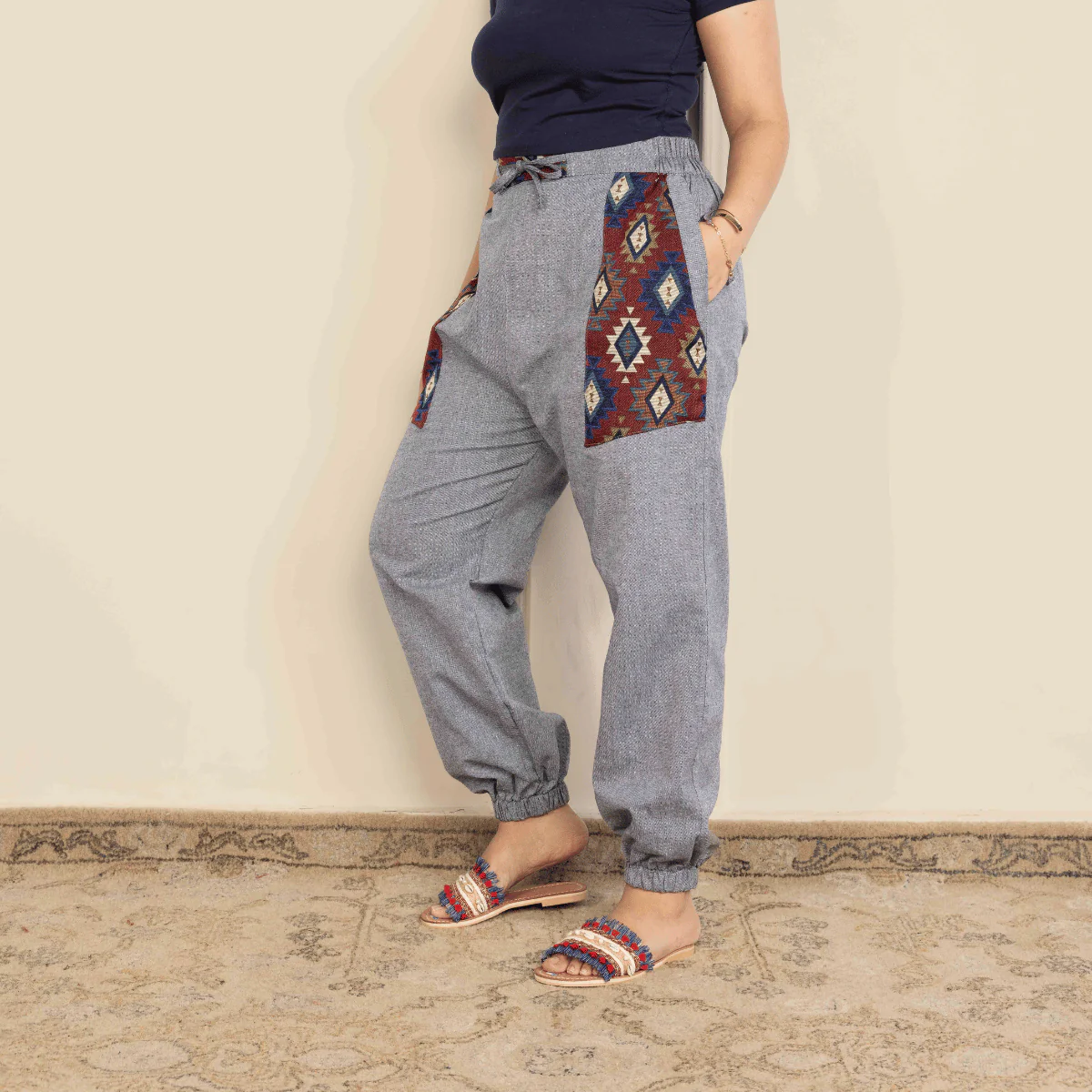Women's Joggers | Grey Pocket Patch | Fits Waist Sizes 30” to 38” - Image 5