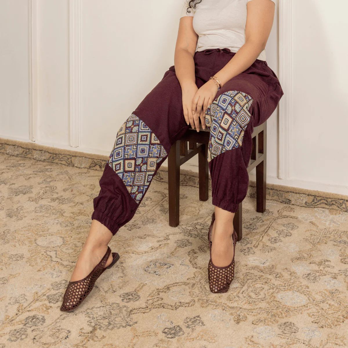 Women's Joggers | Patterned Patchwork | Fits Waist Sizes 30" to 38' - Image 2