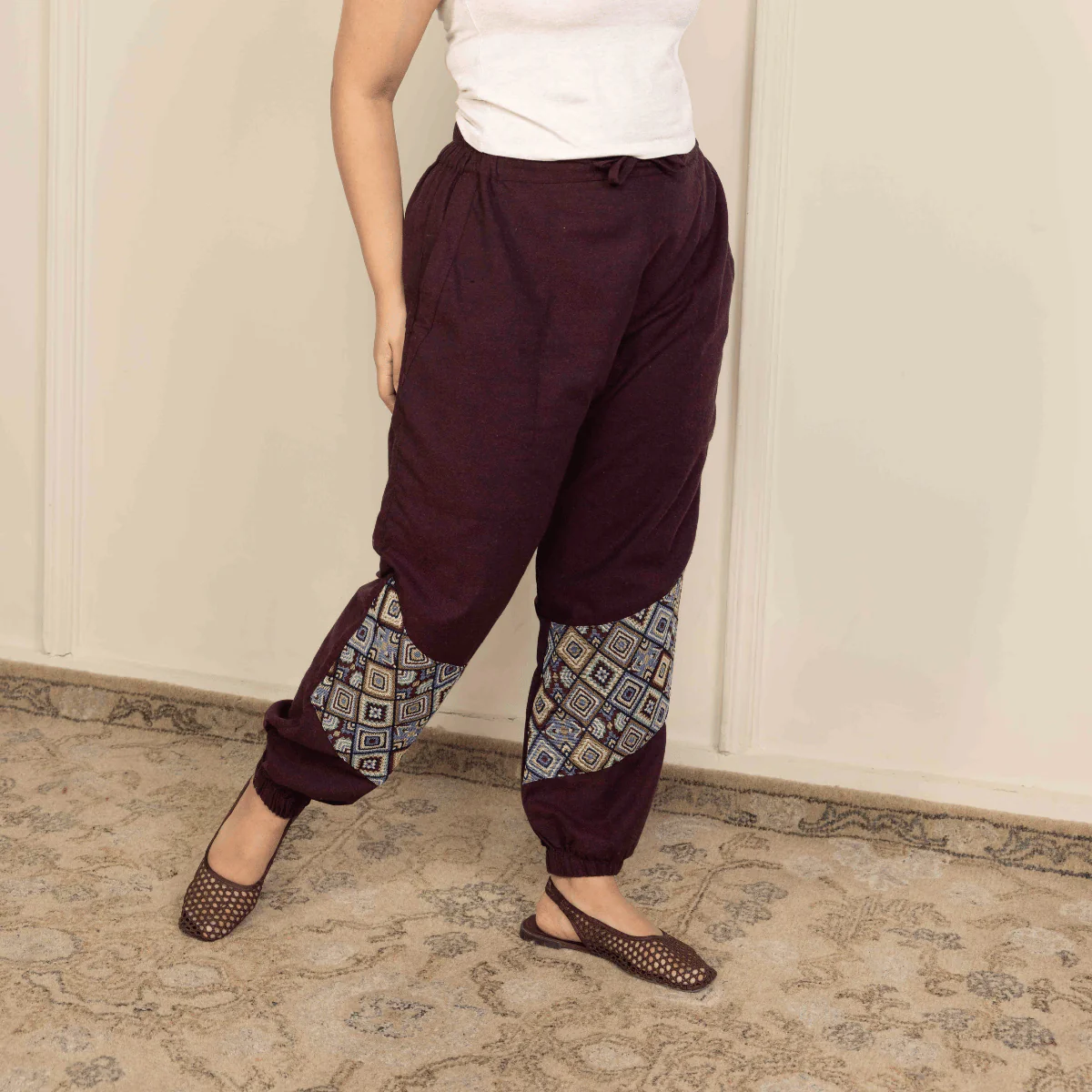Women's Joggers | Patterned Patchwork | Fits Waist Sizes 30" to 38' - Image 9