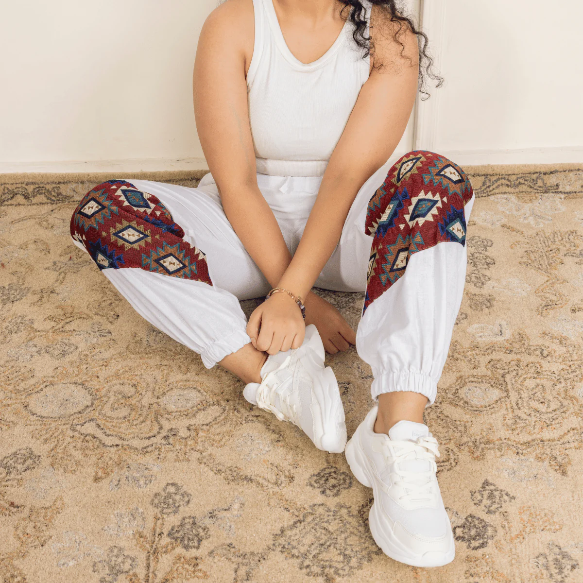 Women's Joggers | Patterned Patchwork | Fits Waist Sizes 30" to 38' - Image 2