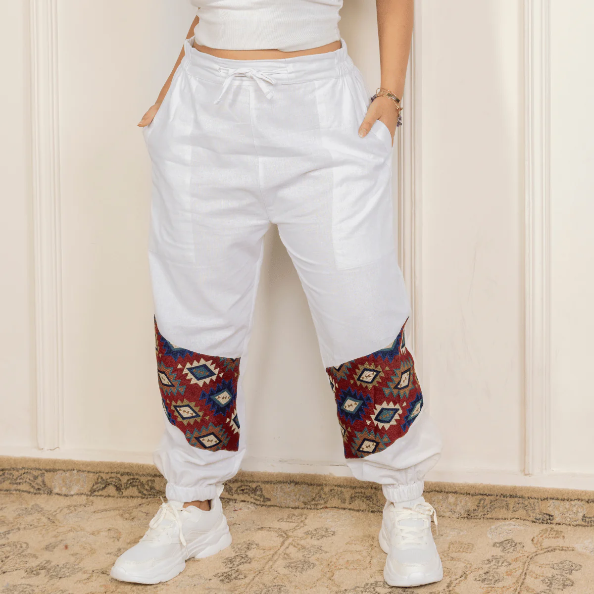 Women's Joggers | Patterned Patchwork | Fits Waist Sizes 30" to 38' - Image 9