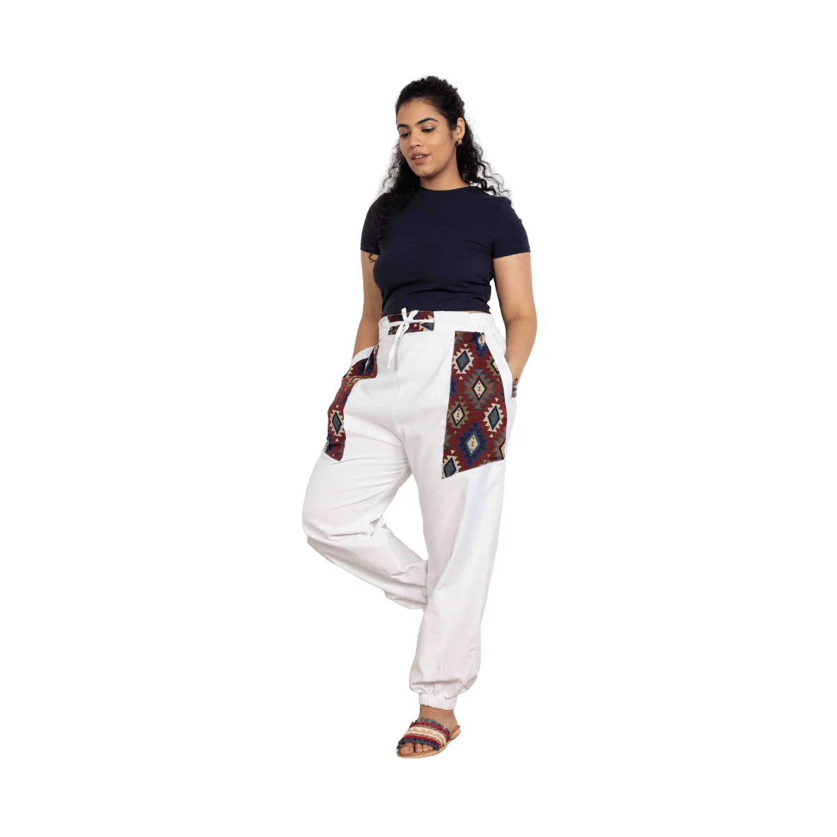 Women's Joggers | White Pocket Patch | Fits Waist Sizes 30” to 38” - Image 14
