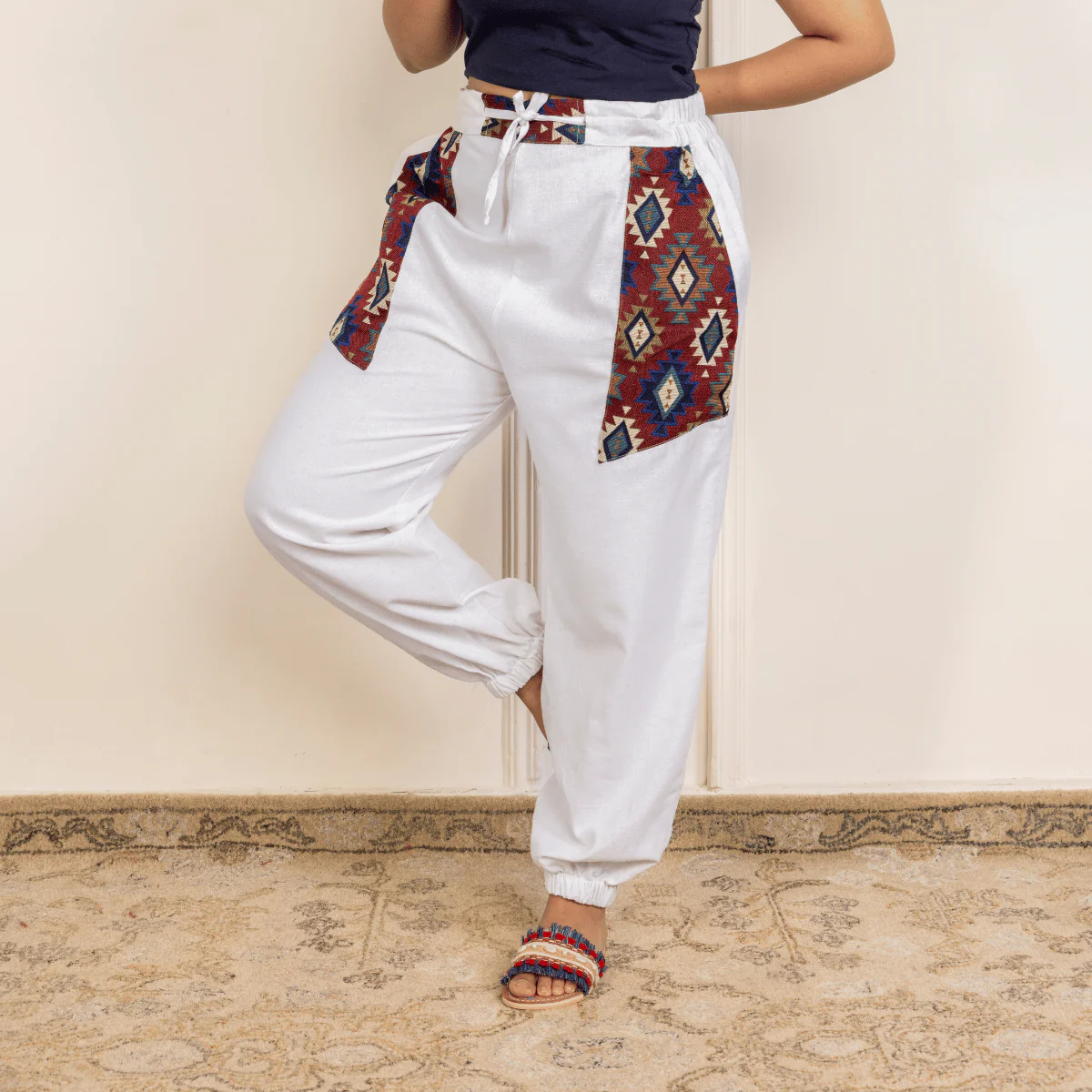 Women's Joggers | White Pocket Patch | Fits Waist Sizes 30” to 38” - Image 8