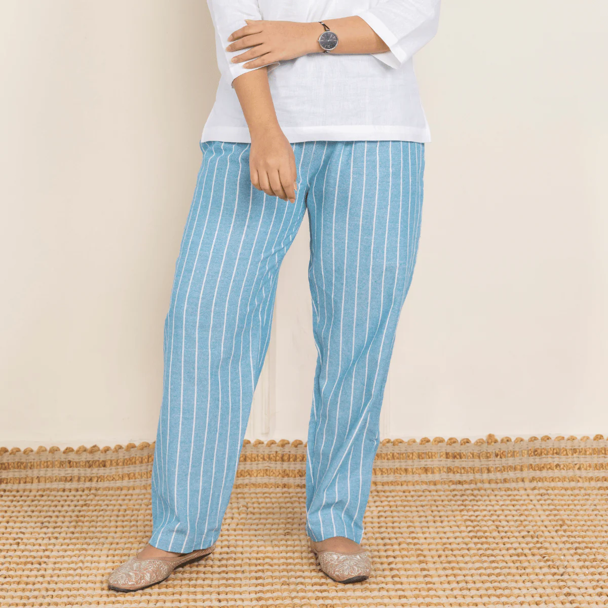 Women's Lounge Pant | Blue Stripes | Fits Waist 28" to 36"