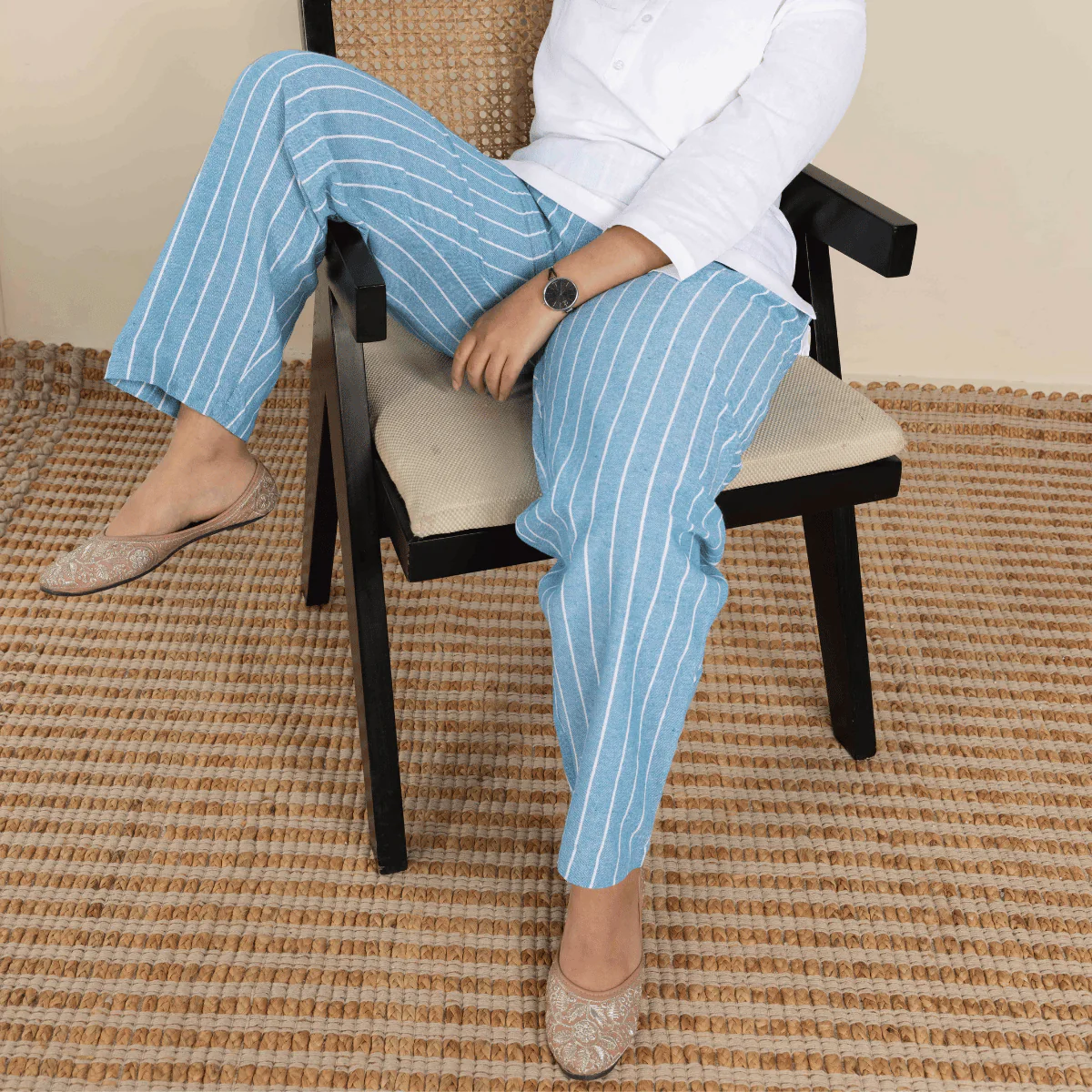 Women's Lounge Pant | Blue Stripes | Fits Waist 28" to 36" - Image 8