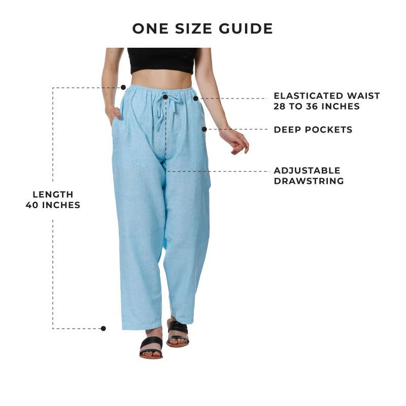 Women's Lounge Pants | Sky Blue | Fits Waist Size 28" to 36" - Image 3