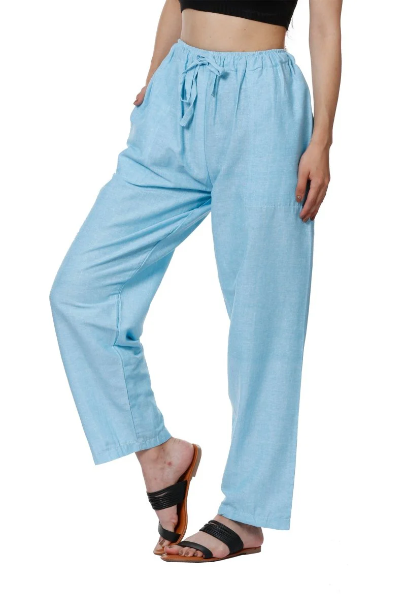 Women's Lounge Pants | Sky Blue | Fits Waist Size 28" to 36" - Image 4