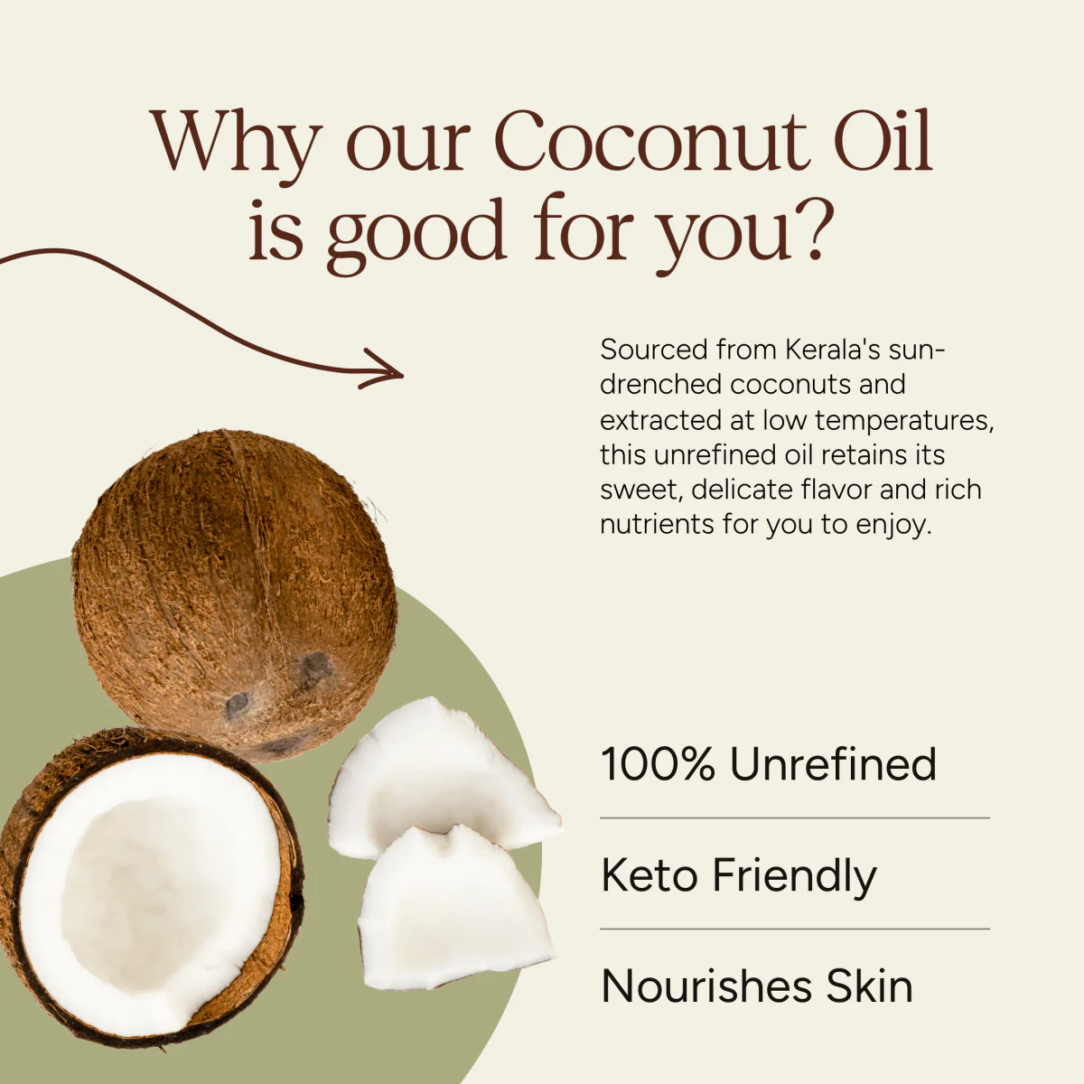 Wood-Pressed Coconut Oil | Cooking & Skincare | 500ml - Image 4