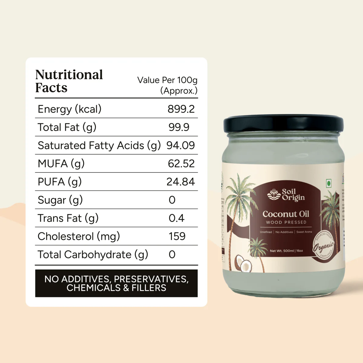 Wood-Pressed Coconut Oil | Cooking & Skincare | 500ml - Image 5