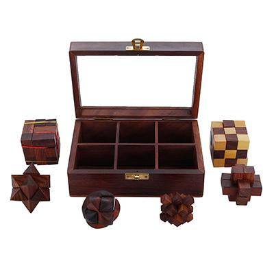 Wooden 3D Puzzle Six in One Game Set for Kids and Adults - Image 2