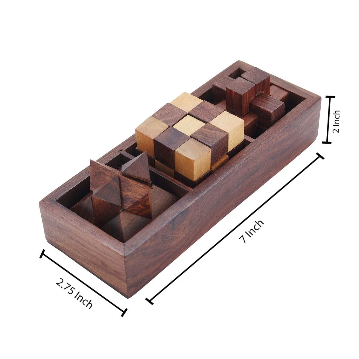 Wooden 3D Puzzles Game 3-in-1 Brain Teaser Game - Image 4